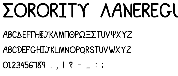 Sorority LaneRegular font